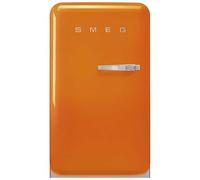 Smeg, FAB10LOR6 Réfrigérateur Table Top Vintage 1 Porte, 122L, Charnières à Gauche, Froid Statique, Congélateur 17L, 1 Clayette Réglable, 1 Bac Légumes et Éclairage LED, H 97cm, Orange