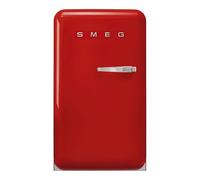 Smeg, FAB10LRD6 Réfrigérateur Table Top Vintage 1 Porte, 122L, Charnières à Gauche, Froid Statique, Congélateur 17L, 1 Clayette Réglable, 1 Bac Légumes et Éclairage LED, H 97cm, Rouge