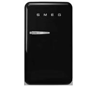 Smeg, FAB10RBL6 Réfrigérateur Table Top Vintage 1 Porte, 122L, Charnières à Droite, Froid Statique, Congélateur 17L, 1 Clayette Réglable, 1 Bac Légumes et Éclairage LED, H 97cm, Noir