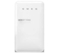 Smeg, FAB10RWH6 Réfrigérateur Table Top Vintage 1 Porte, 122L, Charnières à Droite, Froid Statique, Congélateur 17L, 1 Clayette Réglable, 1 Bac Légumes et Éclairage LED, H 97cm, Blanc