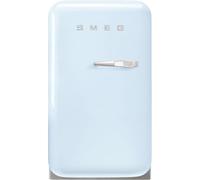 Smeg, FAB5LDPB6 Réfrigérateur Minibar Vintage une Porte, 34L, Charnières à Gauche, Froid Statique, 2 Clayettes Réglables, Porte-Bouteilles et Éclairage LED, H 72,5cm, Bleu Azur