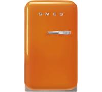 Smeg, FAB5LOR6 Réfrigérateur Minibar Vintage une Porte, 34L, Charnières à Gauche, Froid Statique, 2 Clayettes Réglables, Porte-Bouteilles et Éclairage LED, H 72,5cm, Orange