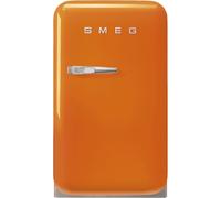 Smeg, FAB5ROR6 Réfrigérateur Minibar Vintage une Porte, 34L, Charnières à Droite, Froid Statique, 2 Clayettes Réglables, Porte-Bouteilles et Éclairage LED, H 72,5cm, Orange
