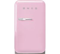 Smeg, FAB5RPK6 Réfrigérateur Minibar Vintage une Porte, 34L, Charnières à Droite, Froid Statique, 2 Clayettes Réglables, Porte-Bouteilles et Éclairage LED, H 72,5cm, Rose
