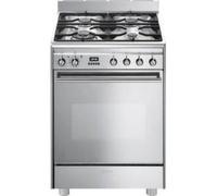Smeg GP61X9 Cuisinière Pose libre | Classe énergétique A | Four électrique multifonction, 4 brûleurs gaz, finition inox
