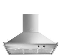 Smeg KD90HXE - Hotte - hotte décorative - largeur : 90 cm - profondeur : 54 cm - extraction et recirculation (avec kit de recirculation supplémentaire) - acier inoxydable
