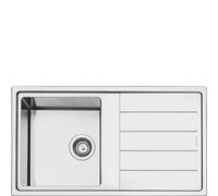 SMEG LDR861-2 Mira Évier de Cuisine, Stainless Steel