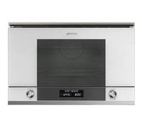 Smeg Linea MP122B1 - Four micro-ondes grill - encastrable - sous-plan - 22 litres - 850 Watt - blanc Noir G