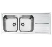 SMEG LPR116 Lavabo Encastré Bord 2 Baignoires Réversible Acier Inox 116CM