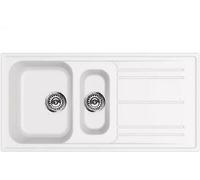 Smeg LZ102B Évier Double Baignoire Lavabo Synthétique Encastrable Blanc 100 CM