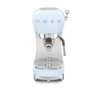 Smeg, Machine à Café Expresso Manuelle ECF02PBEU, Système Thermoblock et Buse Vapeur, 4 Fonctions Expresso, Plateau Amovible, Porte Filtre, Réservoir d'Eau 1 L, Dimensions Compactes, 1350W, Bleu Azur