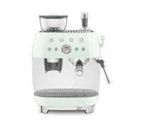 Smeg, Machine à Café Expresso Manuelle EGF03PGEU, avec Broyeur à Grain Intégré, Thermoblock, 4 Niveaux de Température, Buse Vapeur et Manomètre, Réservoir 1 L, Dimensions Compactes, 1350W, Vert d'eau