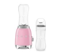 Smeg, Mini-blender Compact PBF01PKEU, 2 Niveaux de Vitesse, Blocage Moteur de Sécurité, 2 bouteilles de 600 ml Fournies, Base Antidérapante, Range cordon Intégré, 300W, Rose