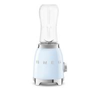 Smeg, Mini-Blender PBF00PBEU, 2 Niveaux de Vitesse, Blocage Moteur de Sécurité, 1 Bouteille de 600 ml Fournie, Base Antidérapante, Range cordon Intégré, 300W, Bleu Clair Pastel
