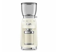 Smeg, Moulin à Café CGF11CREU, Niveau de Mouture Réglable, 30 niveaux, Réservoir Grains de 350 g, Quantité de Mouture Réglable, avec Système Antistatique, 150 W, Crème