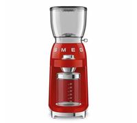 Smeg, Moulin à Café CGF11RDEU, Niveau de Mouture Réglable, 30 niveaux, Réservoir Grains de 350 g, Quantité de Mouture Réglable, avec Système Antistatique, 150 W, Rouge