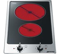 Smeg PGF32C - Vitrocéramique - 2 plaques de cuisson - Niche - largeur : 29.2 cm - profondeur : 49.4 cm - avec garnitures en acier inoxydable