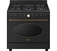 Smeg Cuisinière 90 cm Colonial CO90GMAN2 – Table gaz 6 brûleurs, Four multifonction Anthracite