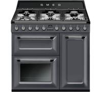 Smeg Cuisinière Victoria TR93GR Four à deux étages électrique & plaque gaz 90 cm Gris ardoise