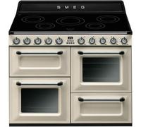 Smeg Cuisinière TR4110IP2 Victoria 110 cm 5 feux 3 fours Table induction Crème A