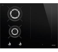Smeg Plaque de cuisson mixte PM3643D 2 inductions 2 gaz 65 cm Noir