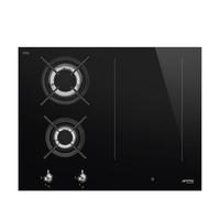 Smeg Plaque de cuisson mixte PM3643D 2 inductions 2 gaz 65 cm Noir