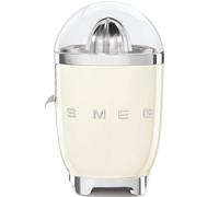 Smeg, Presse Agrumes Électrique CJF11CREU, Mise en Marche Automatique à Pression, Bec Anti-goutte et Cône Universel, Base Antidérapante, Range Cordon Intégré, 70W, Crème