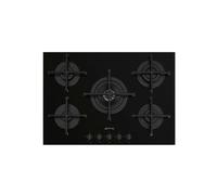 SMEG PV275B Table De Cuisson 70/75CM 5 Brûleurs Verre Noir Haute Qualité Design