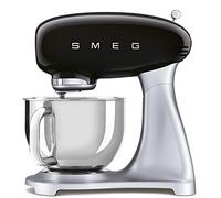 Robot sur socle avec bol en inox Vintage Années 50 bicolore Noir & pied acier brossé