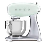 Smeg, Robot Pâtissier SMF02PGEU, 10 Niveaux de Vitesse, Fonction Mise en Marche Progressive, Bol 4,8 L, Verrouillage Moteur de Sécurité, Batteur Plat, Crochet et Couvercle Fournis, 800W, Vert d'Eau