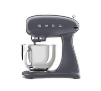 Smeg, Robot Pâtissier SMF03GREU, 10 Niveaux de Vitesse, Fonction Mise en Marche Progressive, Bol 4,8 L, Verrouillage Moteur de Sécurité, 3 Batteurs, Crochet et Couvercle Fournis, 800W, Gris
