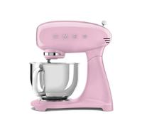 Smeg, Robot sur Socle SMF03PKEU, 10 Niveaux de Vitesse, Fonction Mise en marche progressive, Bol 4,8 L, Verrouillage Moteur de Sécurité, 3 Batteurs, Crochet et Couvercle Fournis, 800W, Rose