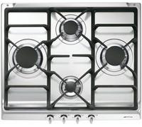 Smeg S60GHS - Table de cuisson au gaz - 4 plaques de cuisson - Niche - largeur : 55 cm - profondeur : 47.8 cm - acier inoxydable