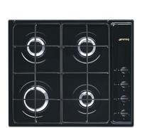 Smeg S64SN Table de Cuisson 60 CM Encastrable Noir 4 Brûleurs Commandes Latéraux