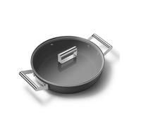 Smeg - Sauteuse Noir Mat 28cm + Couvercle Dpf2812blm