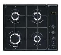 Smeg S64SN Table de Cuisson 60 CM Encastrable Noir 4 Brûleurs Commandes Latéraux