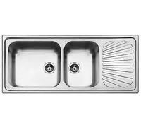 SMEG SG116D Lavabo Évier Deux Cuves en Acier Inoxydable Brossé 22x116x50 CM