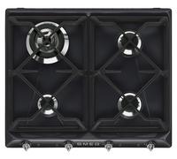 Smeg Sr964ngh Cuisinière À Gaz 4 Brûleurs Design Victoria 60Cm Noir