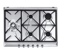 Smeg SRV575GH5 - Table de cuisson au gaz - 5 plaques de cuisson - Niche - largeur : 55.5 cm - profondeur : 47.8 cm - acier inoxydable