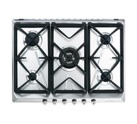 Smeg SRV576GH5 - Table de cuisson au gaz - 5 plaques de cuisson - Niche - largeur : 55.5 cm - profondeur : 47.8 cm - acier inoxydable Inox G