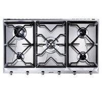 Smeg Plaque de cuisson Universal SRV596GH5 – Gaz 5 feux, inox 90 cm