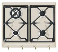 Smeg SRV864AVOGH2, Intégré, Cuisinière à gaz, Avoine, Fonte, 1100 W, Rond