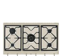 Smeg SRV896AVOGH2, Intégré, Cuisinière à gaz, Avoine, Fonte, 1100 W, Rond