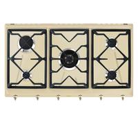 SMEG SRV896POGH Cuisinière À Gaz 90CM 5 Brûleurs Grilles En Fonte Crème