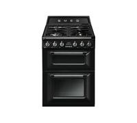 Smeg Cuisinière gaz TR62BL – Four électrique, table de cuisson gaz 60 cm Noir