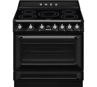 SMEG TR90IMBL Cuisine Esthétique VINTAGE VICTORIA Four multifonction Soft CLOSE Plan à induction 90 x 60 cm Noir Classe A