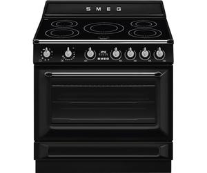 SMEG TR90IMBL Cuisine Esthétique VINTAGE VICTORIA Four multifonction Soft CLOSE Plan à induction 90 x 60 cm Noir
