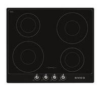 Smeg Victoria SI964NM - Table de cuisson à induction - 4 plaques de cuisson - Niche - largeur : 55.5 cm - profondeur : 47.8 cm - avec garnitures noires - noir Noir G