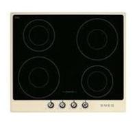 Smeg Victoria SI964PM - Table de cuisson à induction - 4 plaques de cuisson - Niche - largeur : 55.5 cm - profondeur : 47.8 cm - avec cadre crème - noir Crème G
