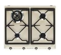 Smeg Victoria SR964PGH - Table de cuisson au gaz - 4 plaques de cuisson - Niche - largeur : 47.8 cm - profondeur : 55.5 cm - crème Champagne G